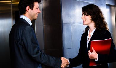 Two people shaking hands 