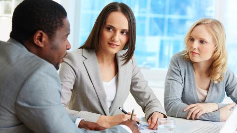 People talking in meeting